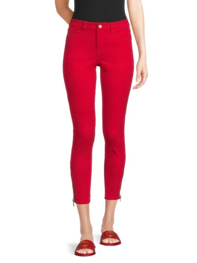 Etienne Marcel Women's Skinny Fit Cropped Jeans In Red