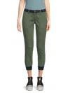 Etienne Marcel Women's Two Tone Cropped Joggers In Military
