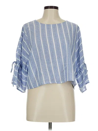 Pre-owned Etiquette 3/4 Sleeve Blouse In Blue