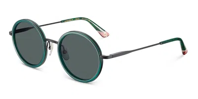 Etnia Barcelona Almagro 21 Polarized Bkgr Women's Sunglasses Green Size 51