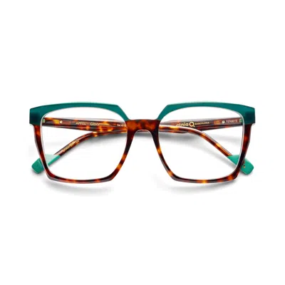 Etnia Barcelona Apfel Bold Square Frame Eyeglasses With Tortoiseshell Accents In Green