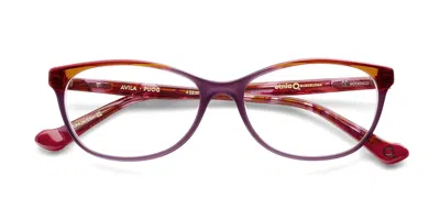 Etnia Barcelona Avila Puog Women's Glasses Purple Size 53 - Free Lenses - Blue Light Block Available In Shiny Purple Top Transparent Orange