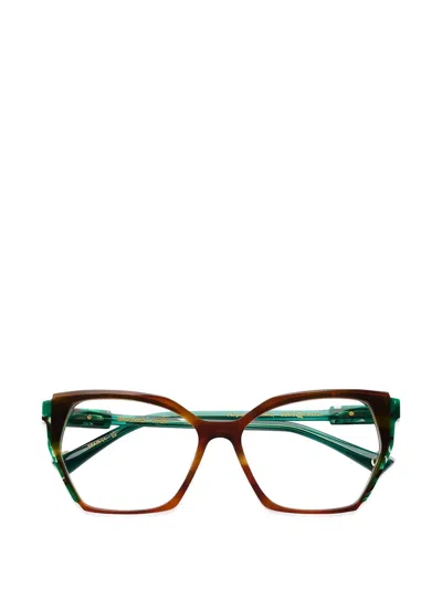 Etnia Barcelona Braganza Geometric Frame Glasses In Brown