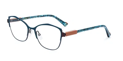 Etnia Barcelona Catharina Tqbz Women's Glasses Blue Size 55 - Free Lenses - Blue Light Block Available In Turquoise Blue On Bronze Brown