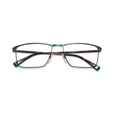 Etnia Barcelona Fenton Rectangular Green Gradient Metal Eyeglass Frames With Tortoiseshell Temples In White