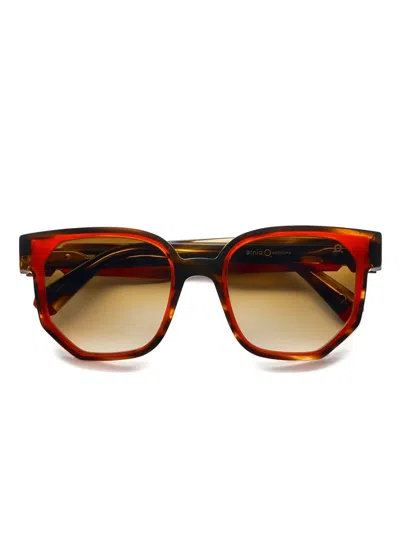 Etnia Barcelona Geometric-frame Sunglasses In Brown