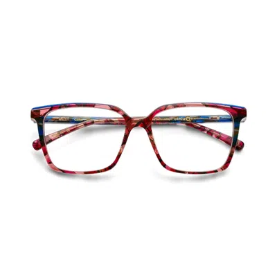 Etnia Barcelona Gera Bold Oversized Square Acetate Eyeglasses With Artistic Multicolored Pattern In Pink