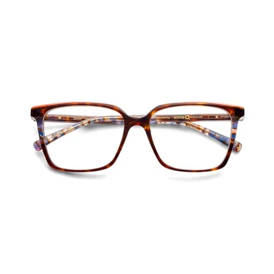 Etnia Barcelona Gera Tortoiseshell Square Frame Eyeglasses With Amber Accents In Metallic