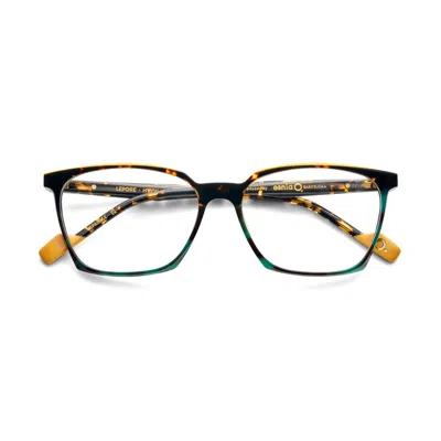 Etnia Barcelona Lepore Tortoiseshell Square Frame Eyeglasses With Amber Accents In Green