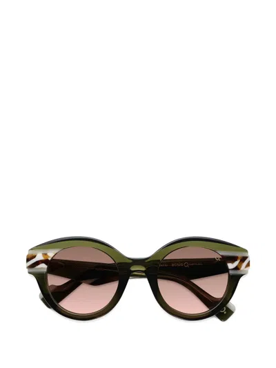 Etnia Barcelona Mambo Round-frame Sunglasses In Green