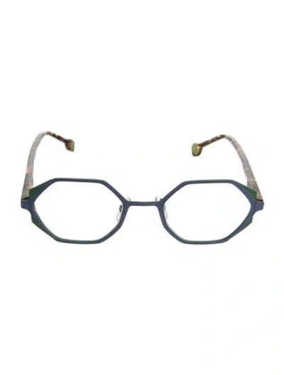 Pre-owned Etnia Barcelona Square Eyeglasses In Blue