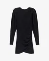 Isabel Marant Étoile Benedicte Long Sleeve Stretch Jersey Minidress In Black