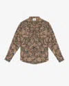 Isabel Marant Étoile Floral-print Shirt In Black-ochre
