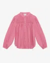 Isabel Marant Étoile Pleated Button-up Blouse In Antique Pink