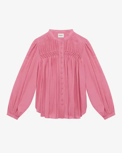 Isabel Marant Étoile Pleated Button-up Blouse In Antique Pink