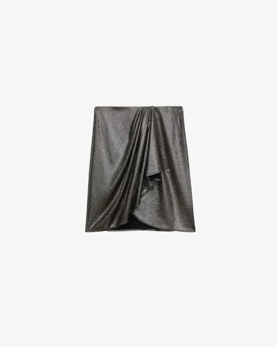 Isabel Marant Étoile Brisha Skirt In Metallic Black