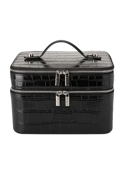 Etoile Collective Duo Vanity Case In Noir Croc
