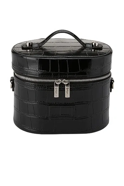 Etoile Collective Oval Toiletry Case In Noir Croc