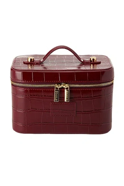 Etoile Collective X Revolve Mini Vanity Case In Burgundy Croc