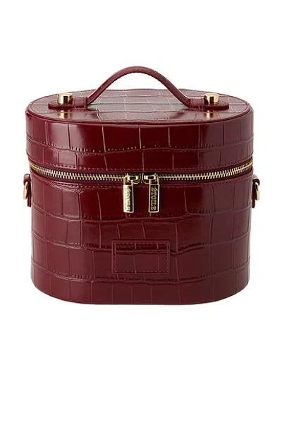 Etoile Collective X Revolve Oval Toiletry Case In Burgundy Croc