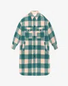 Isabel Marant Étoile Fontizi Check-pattern Coat In Green