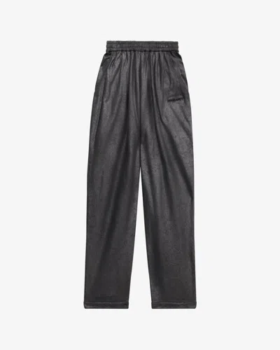 Isabel Marant Étoile Prunelia Pants In Metallic Black
