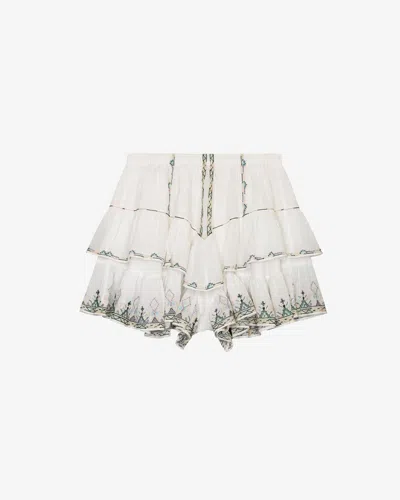 Isabel Marant Étoile Jocadia Ruffled Cotton Miniskirt In White