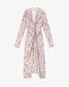 Isabel Marant Étoile Zeliha Midi Dress In Ecru-purple
