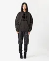 Isabel Marant Étoile Black Hoodie With Tonal Logo Print In Black
