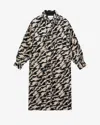 Isabel Marant Étoile Felexia Zebra Overcoat In Black-beige
