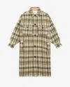 Isabel Marant Étoile Khaki Fontizi Wool Blend Coat In Khaki-ecru