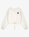 Isabel Marant Étoile Cropped Drawstring Sweatshirt In Ecru