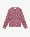 Isabel Marant Étoile Maria Abstract-print Blouse In Raspberry-black
