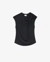 Isabel Marant Étoile Womens Nayda Asymmetrical Cotton-jersey T-shirt Black In Black