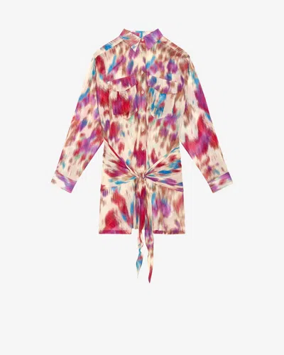 Isabel Marant Étoile Nueva Dress In Beige-raspberry