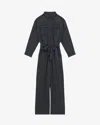 Isabel Marant Étoile Long-sleeve Denim Jumpsuit In Black