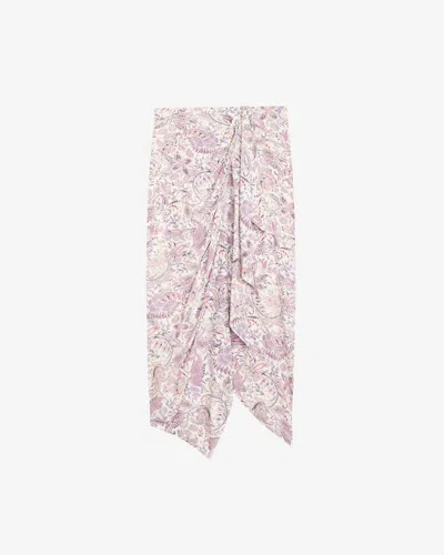 Isabel Marant Étoile Zaine Skirt In Ecru-purple