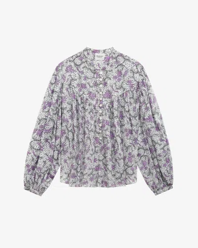 Isabel Marant Étoile Salika Blouse In Ecru-lilac