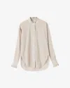 Isabel Marant Étoile Saoli Ruffle-collar Striped Cotton Shirt In Ochre