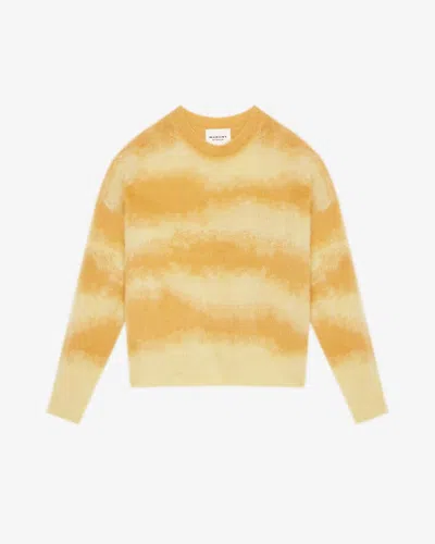 Isabel Marant Étoile Sawyer Striped Mohair Blend Knit Sweater In Gelb