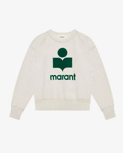 Isabel Marant Étoile Sweatshirt Mobyli In Ecru-emerald