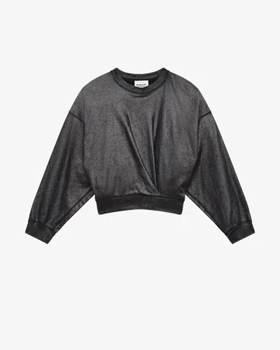 Isabel Marant Étoile Paulia Sweatshirt In Metallic Black