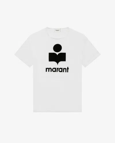 Isabel Marant Étoile Isabel Marant Etoile Zewel T Shirt With Flocked Logo In Bianco