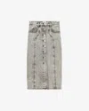 Isabel Marant Étoile Vandy Denim Skirt In Light Gray