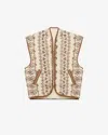Isabel Marant Étoile Maximilia Faux Suede-trimmed Faux Shearling Vest In Ecru-brown