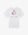 Isabel Marant Étoile Zewel Logo T-shirt In Pink And White