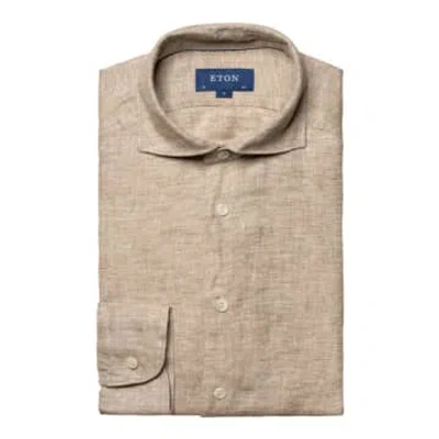 Eton - Brown Contemporary Fit Linen Twill Shirt 10000470938