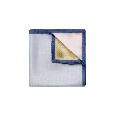 Eton - Geometric Print Silk Pocket Square 10001137121 In White