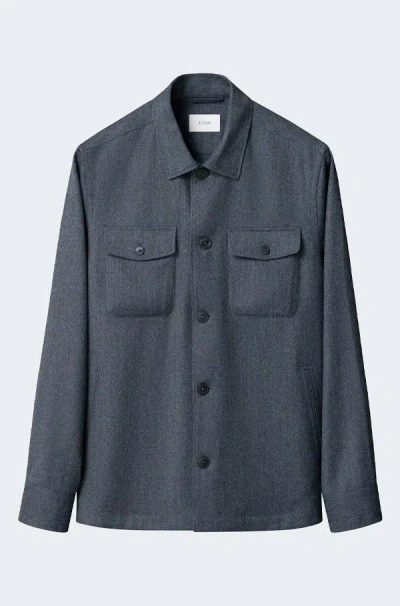 Eton 4 Pocket Overshirt In Blue