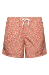 Eton Printed 5 Swim Trunks In Pink/ Red
